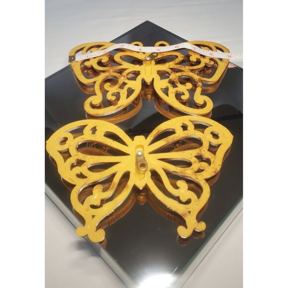 Vintage MCM Homco Butterfly Plastic Gold Wall Plaques Art Decor - Set of 2 - Picture 6 of 6
